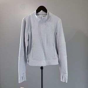Mondetta Light Gray Ribbed Zip-Up Jacket